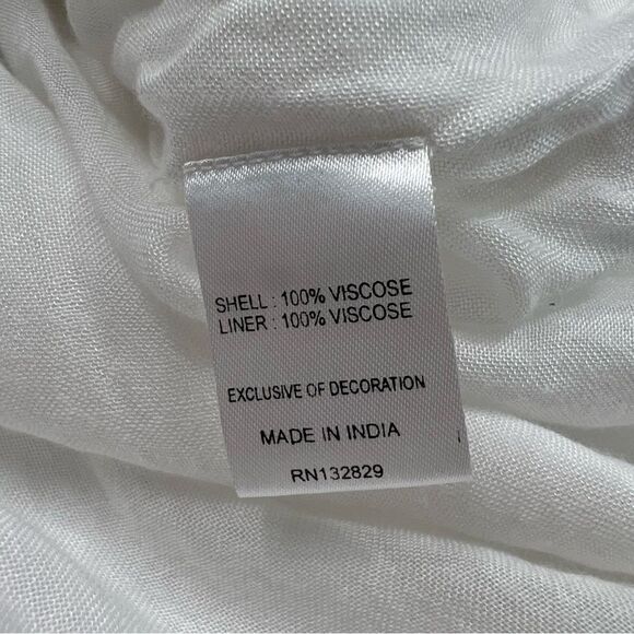 Tularosa Jacqueline Blue Embroidered Tunic Off shoulder Mini Dress White Size S - Picture 7 of 9